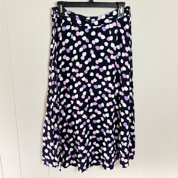Talbots navy purple printed midi skirt flowy size 8 new - Picture 5 of 6